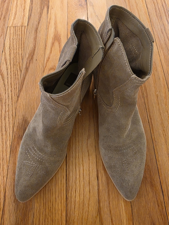 Dolce Vita Shoes - Dolce Vita Taupe Suede Western Ankle Booties